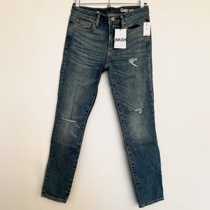 Gap 1969 Destructed Authentic True Skinny Jeans 26 Short